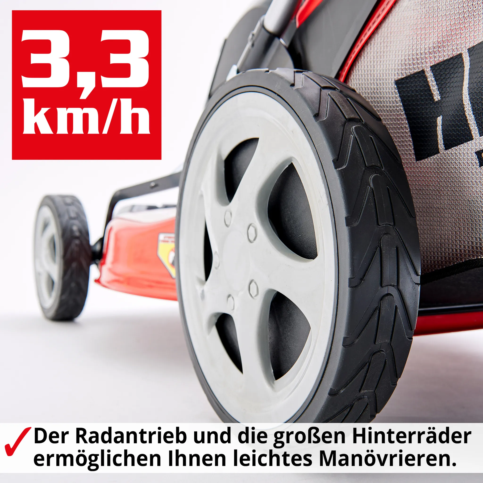 HECHT Rasenmäher Elektro mit Antrieb 1802 S | 46 cm Schnittbreite | 1800 W | 5in1 | Mulcher | 50 L Fangkorb | 3,3 km/h – Bild 8