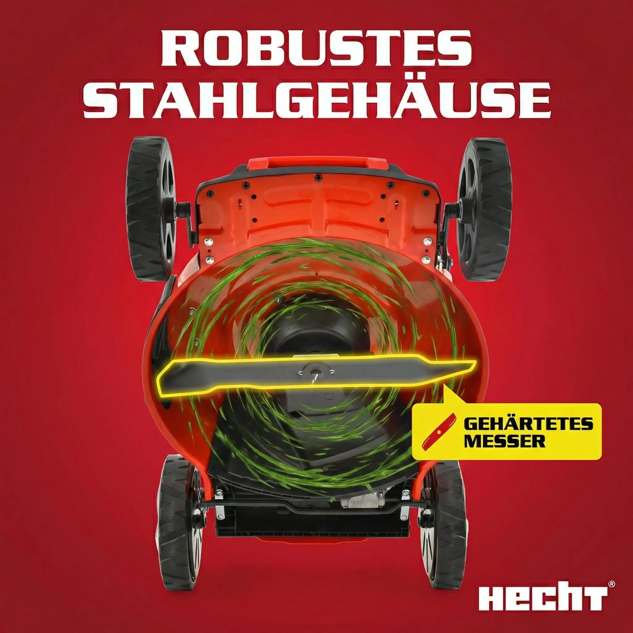 HECHT 551 SXE Rasenmäher Benzin mit Antrieb | 51 cm Schnittbreite | Elektrostart | 5in1 | 5,5 PS | Mulchkit – Bild 6