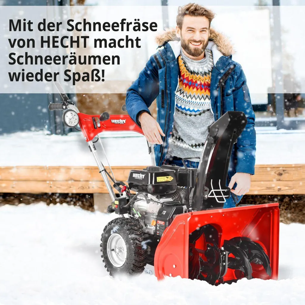 HECHT Schneefräse Benzin 9555 SE | 56 cm Arbeitsbreite |4,0 kW / 5,5 PS | 2-Stufig | Elektrostarter | 40 cm Arbeitshöhe | LED – Bild 4