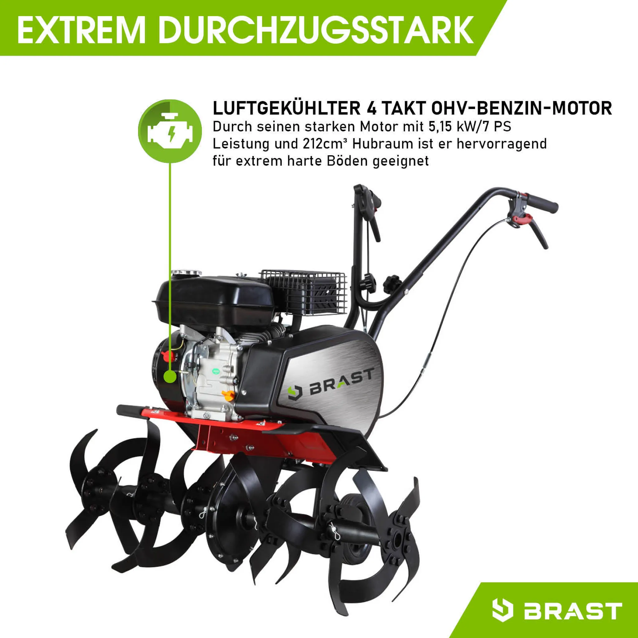 BRAST Benzin Gartenfräse 6000 – Bild 4