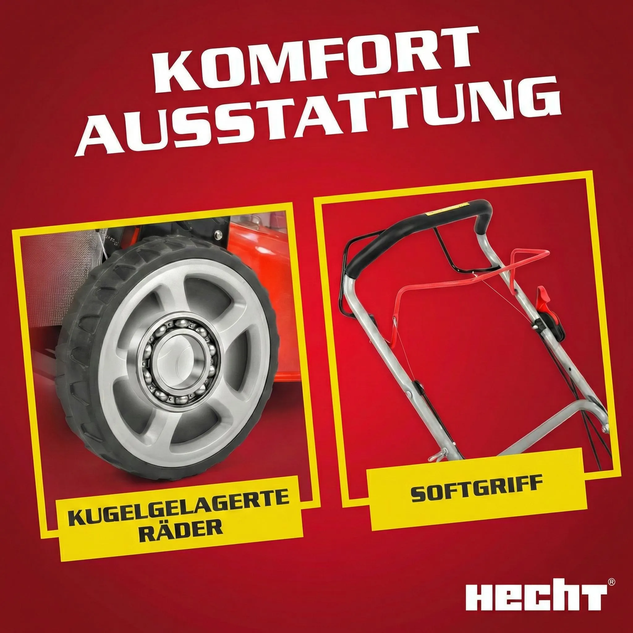 HECHT Rasenmäher Benzin mit Antrieb 551 SX | 51 cm Schnittbreite | 5in1 | 5,5 PS | Mulchkit | 65 L Fangkorb – Bild 10
