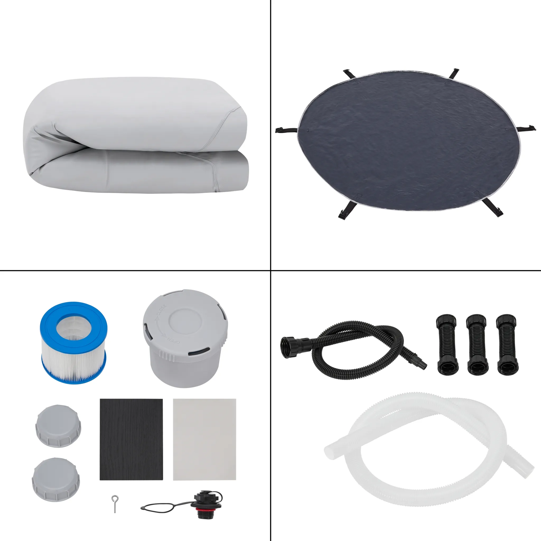 Outdoor Whirlpool aufblasbar ‘Carbone’ für 3 Personen beheizt 165 x 70 cm Schwarz – Bild 10