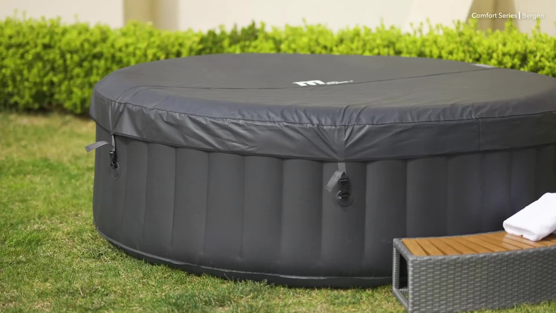 BRAST Whirlpool aufblasbar MSpa Bergen für 6 Personen | Ø204x70cm | In- Outdoor Pool | Ganzjähriger Einsatz | 138 Massagedüsen | Stromsparend inkl. Energiespar-Timer – Bild 7