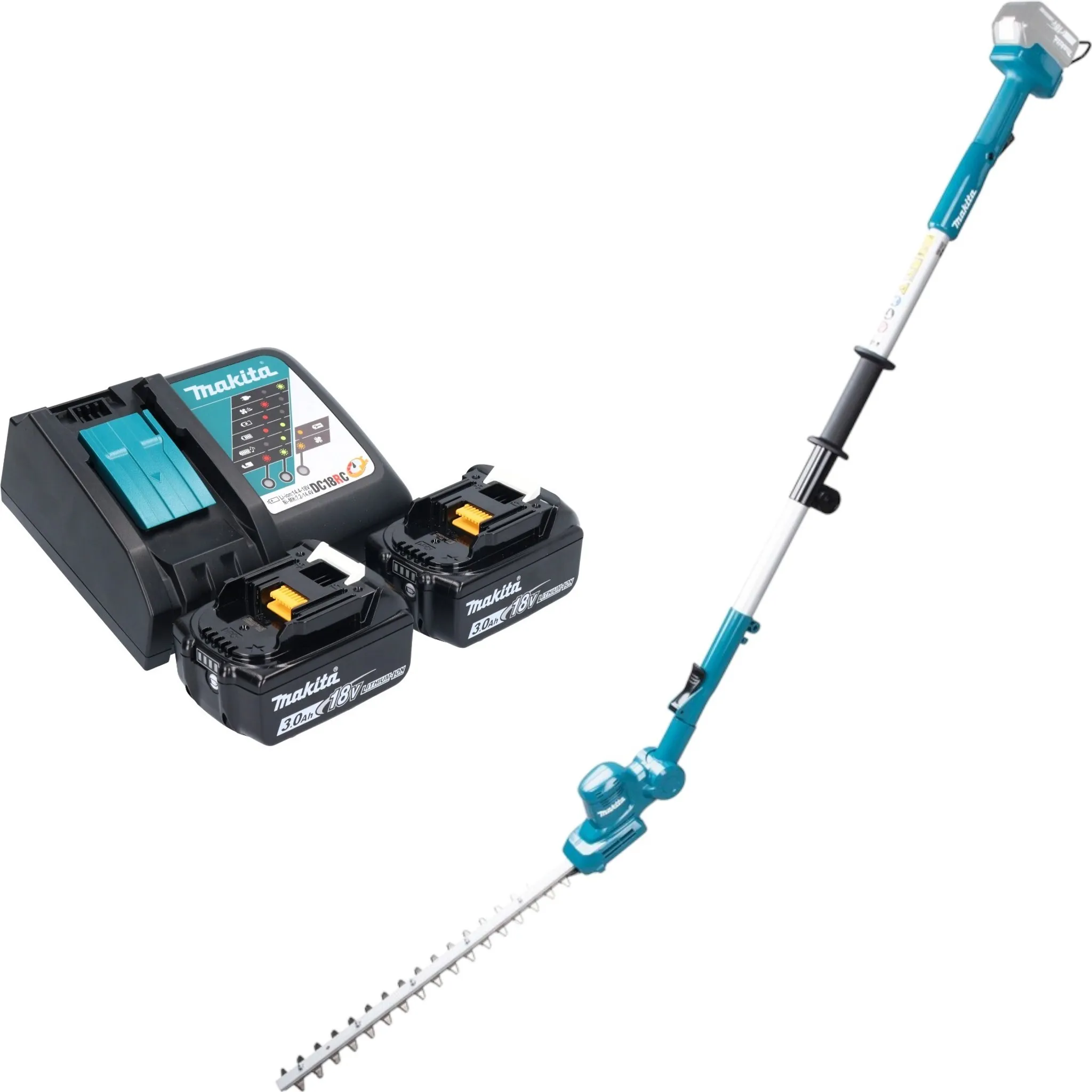 Makita DUN 461 WRF2 Akku Heckenschneider 18 V 46 cm + 2x Akku 3,0 Ah + Ladegerät