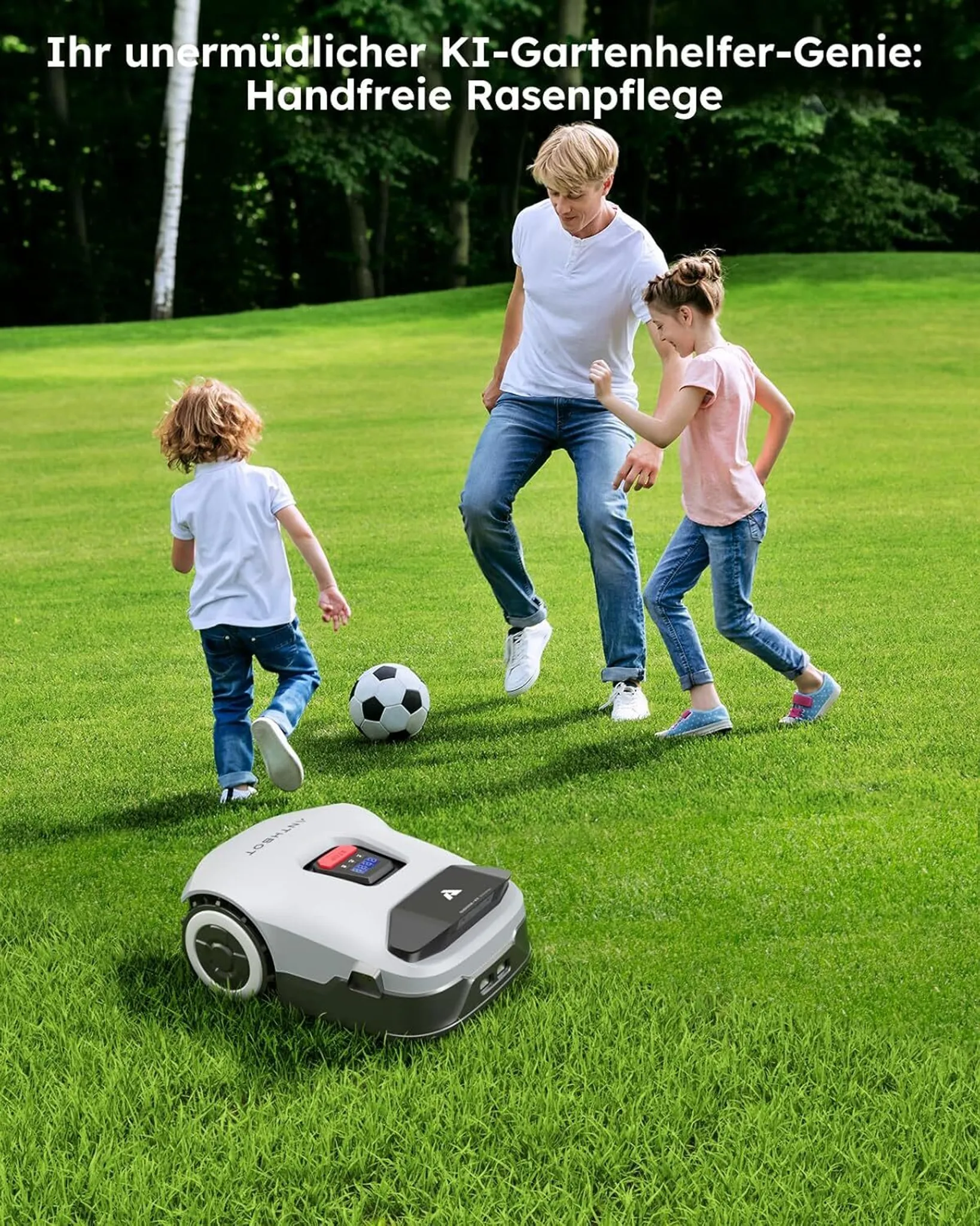 ANTHBOT KI Mähroboter ohne Begrenzungskabel Max. 900m², RTK+4-Kamera-Vision, Rasenmäher Roboter, KI Auto Kartierung,Igelschutz, Genie 600 – Bild 2