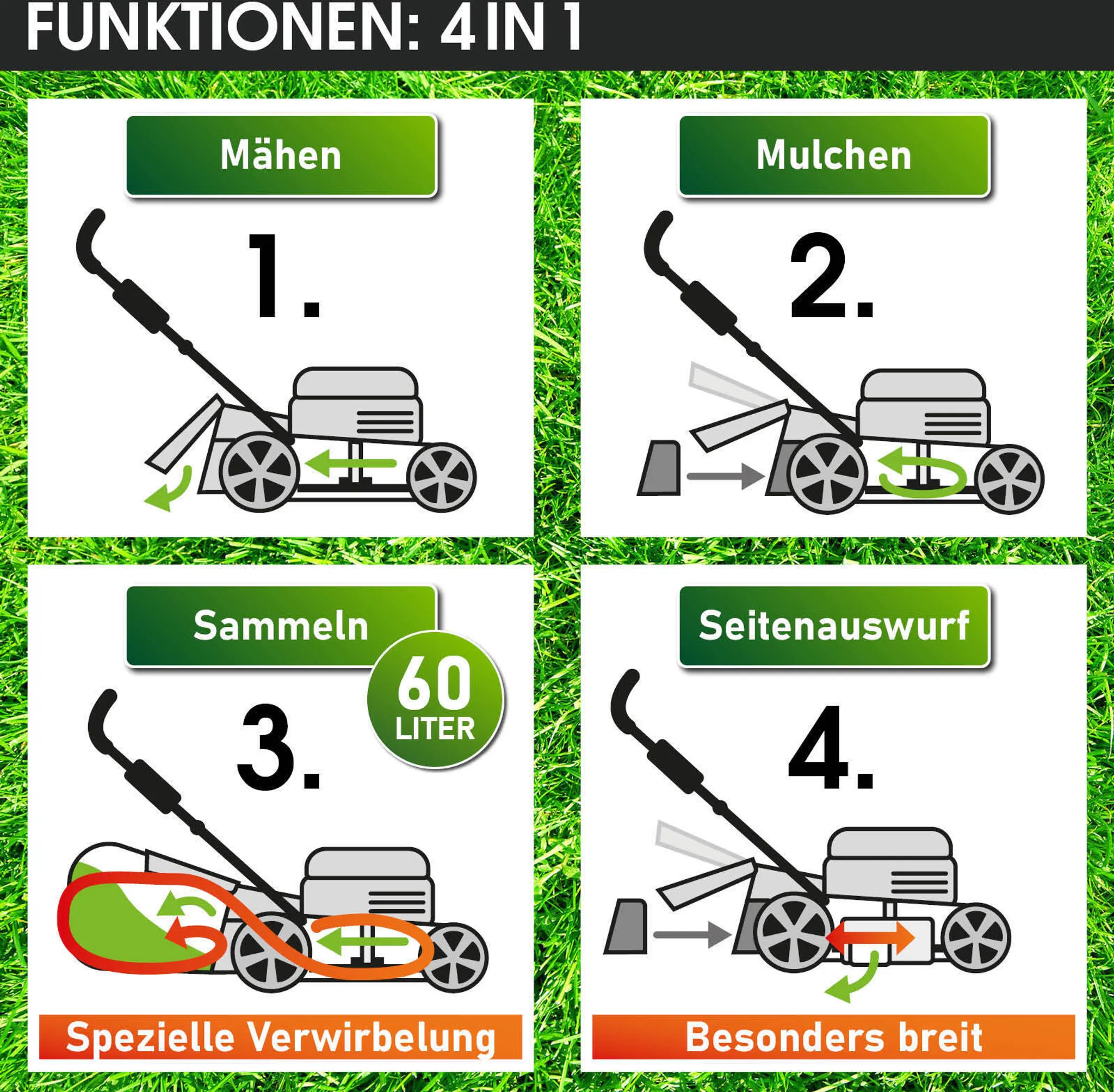 BRAST Benzin Rasenmäher 21224 Trike – Bild 6