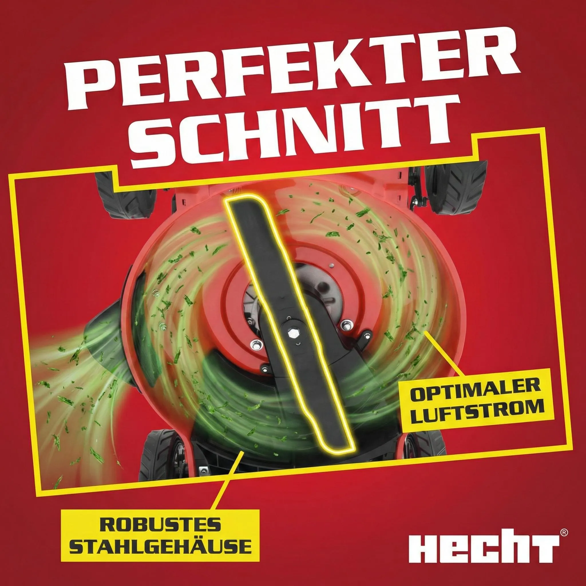 HECHT Rasenmäher Benzin mit Antrieb 551 SX | 51 cm Schnittbreite | 5in1 | 5,5 PS | Mulchkit | 65 L Fangkorb – Bild 7