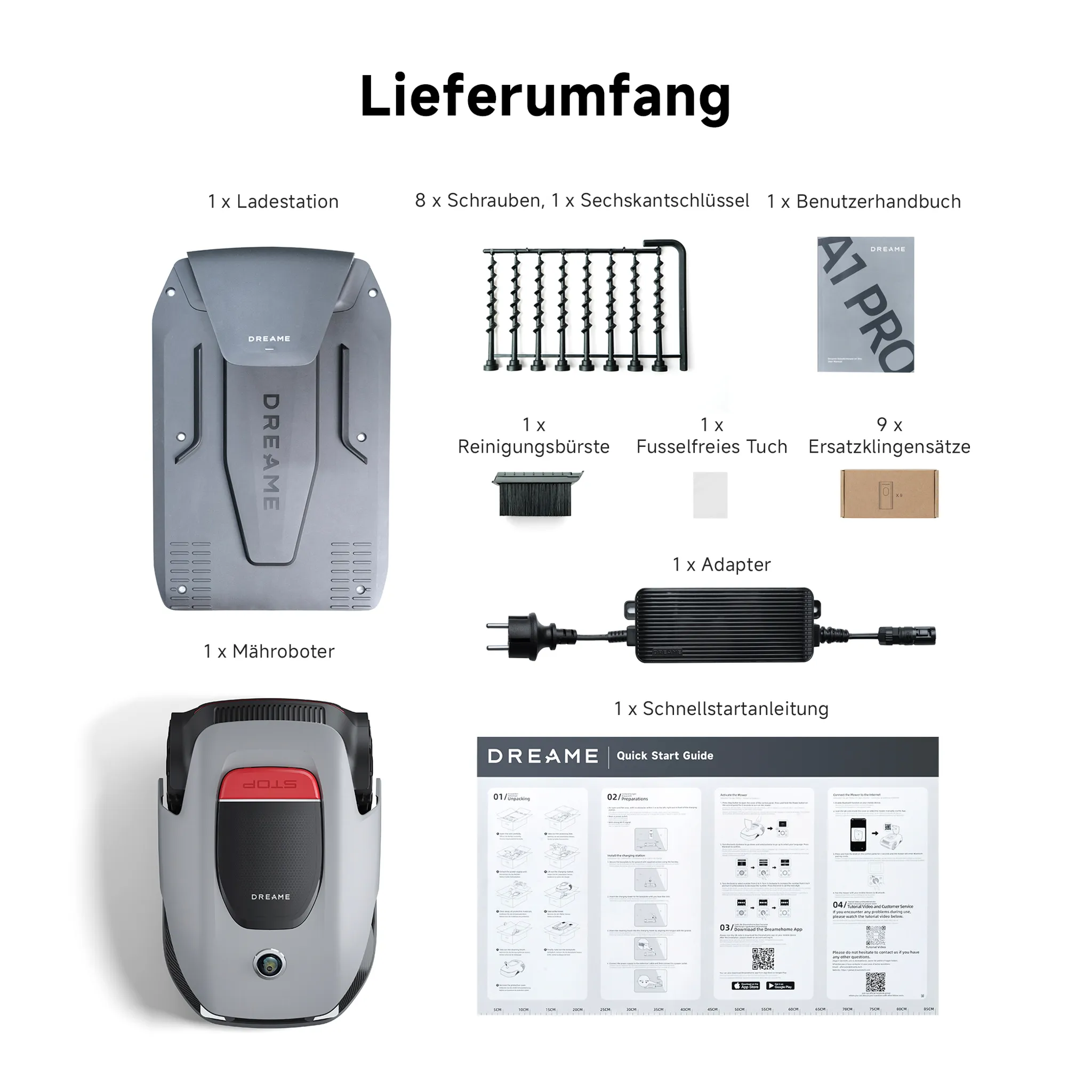 Dreame Intelligenter Mähroboter A1 Pro, Drahtloser Umfang Mähroboter, App-Steuerung, Intuitive Zonenverwaltung, Intelligente Hindernisvermeidung – Bild 8