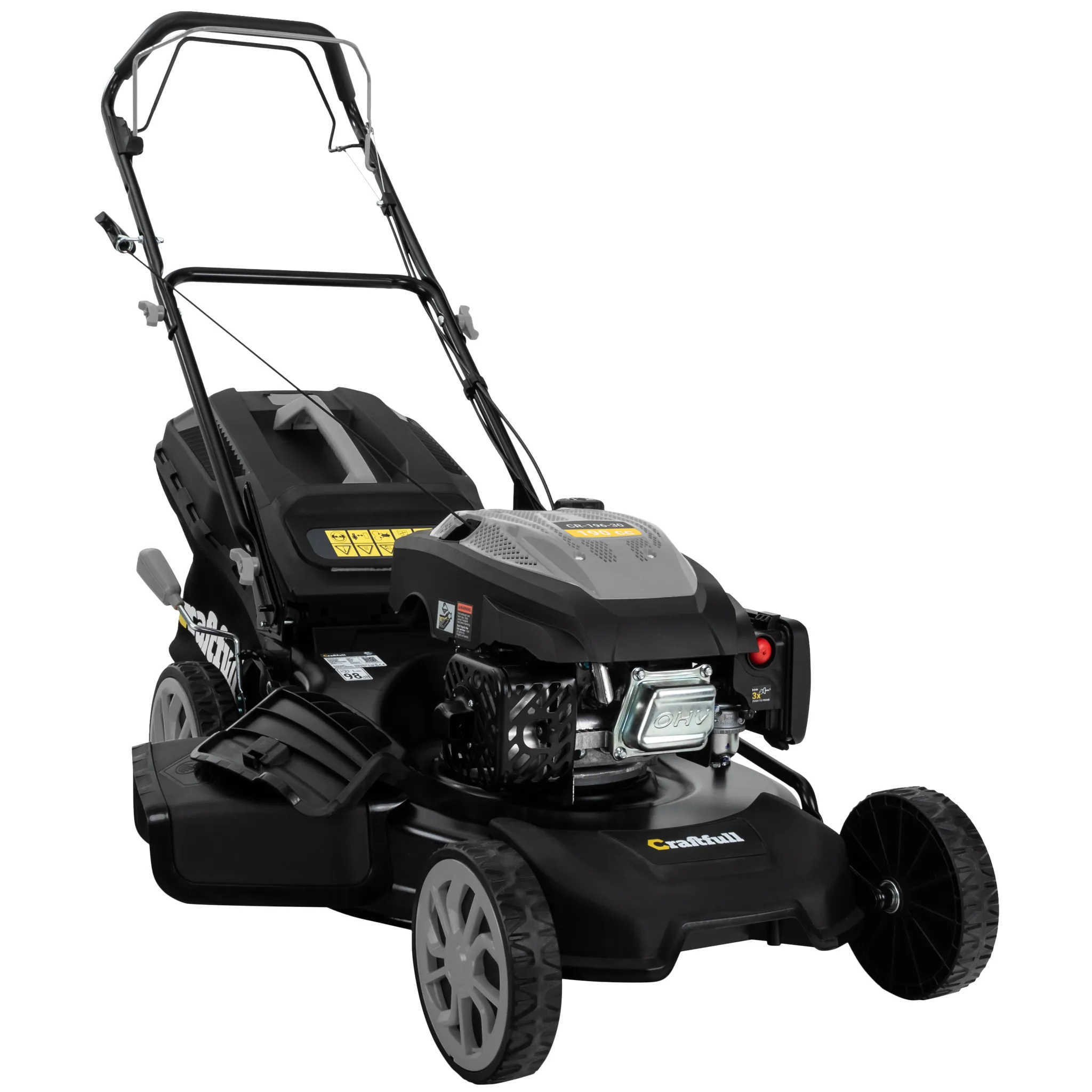Craftfull Premium Benzin-Rasenmäher CR-196-30 | Selbstfahrantrieb - 53 cm Schnittbreite - 4 in 1 - Mähen - Mulchen - Heck- & Seitenauswurf - klappbar – Bild 10