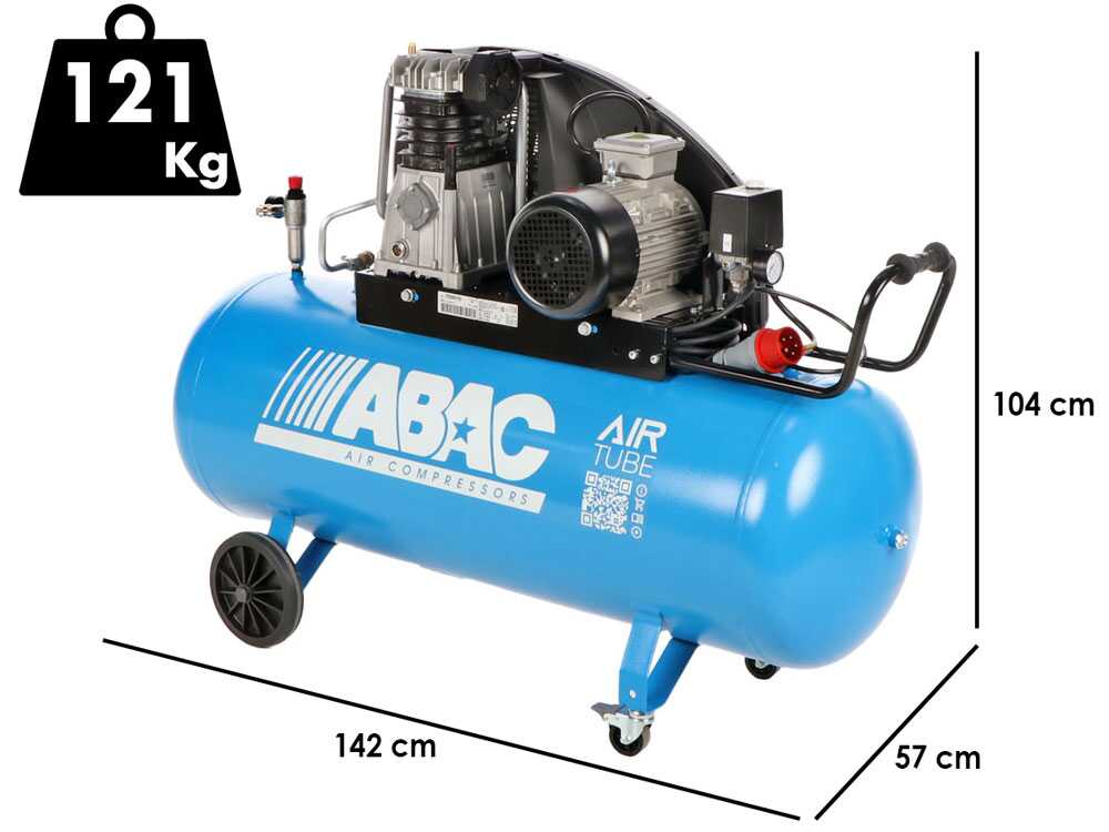 ABAC EXP A39B 200 CT3 – Drehstrombetriebener Elektroluftkompressor mit Riemenantrieb – 3-PS-Motor – 200 Liter