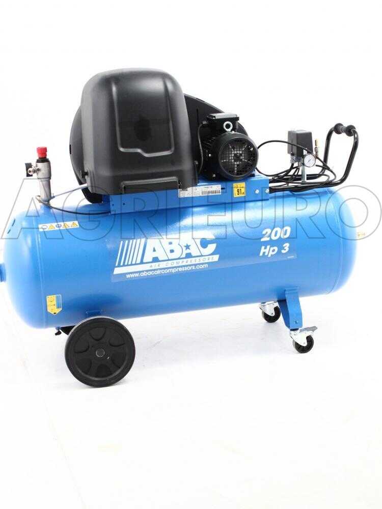 ABAC PRO A39B 200 CT3 - Schallgedämpfter dreiphasiger riemengetriebener elektrischer Luftkompressor - Motor 3 PS - 200 Liter