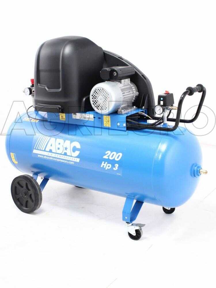 ABAC SILENT A39B 200 CM3 - Schallgedämpfter einphasiger riemengetriebener elektrischer Luftkompressor - Motor 3 PS - 200 l