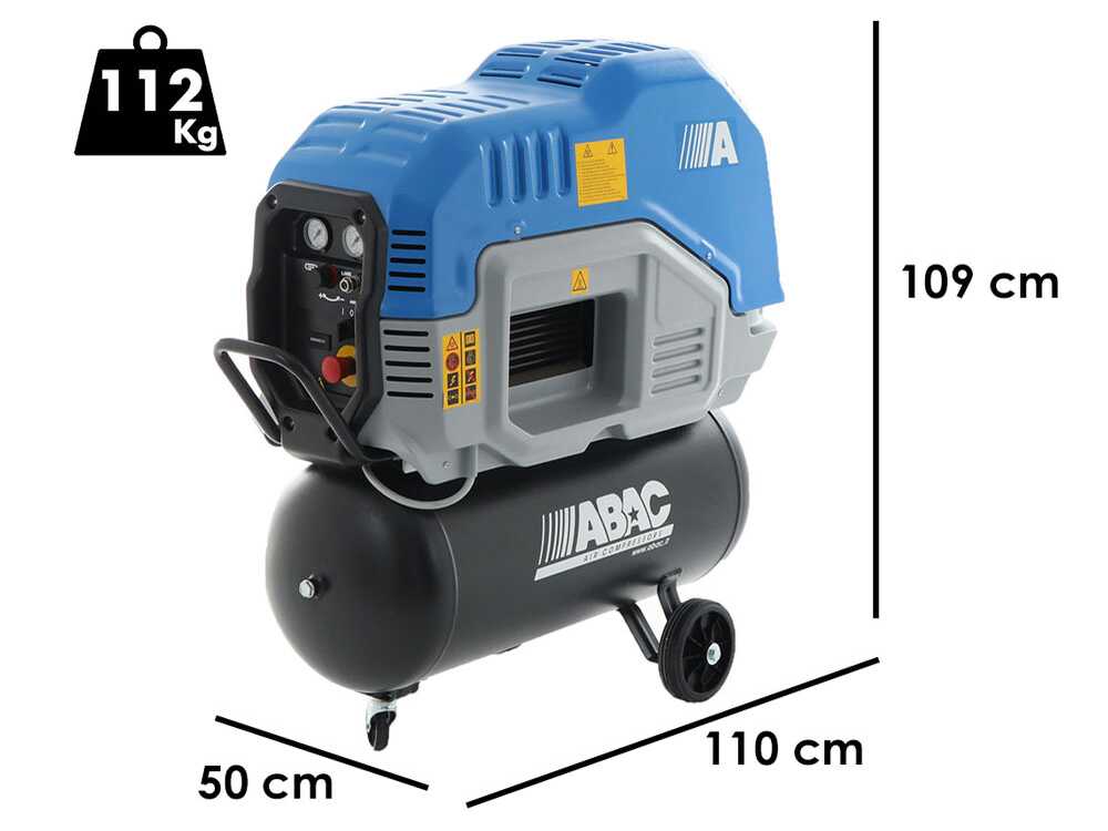 ABAC SPINN D2.2 90W 10 230/50 - Einphasiger schallgedämpfter Schraubenkompressor - 3 PS Motor - 90 Liter