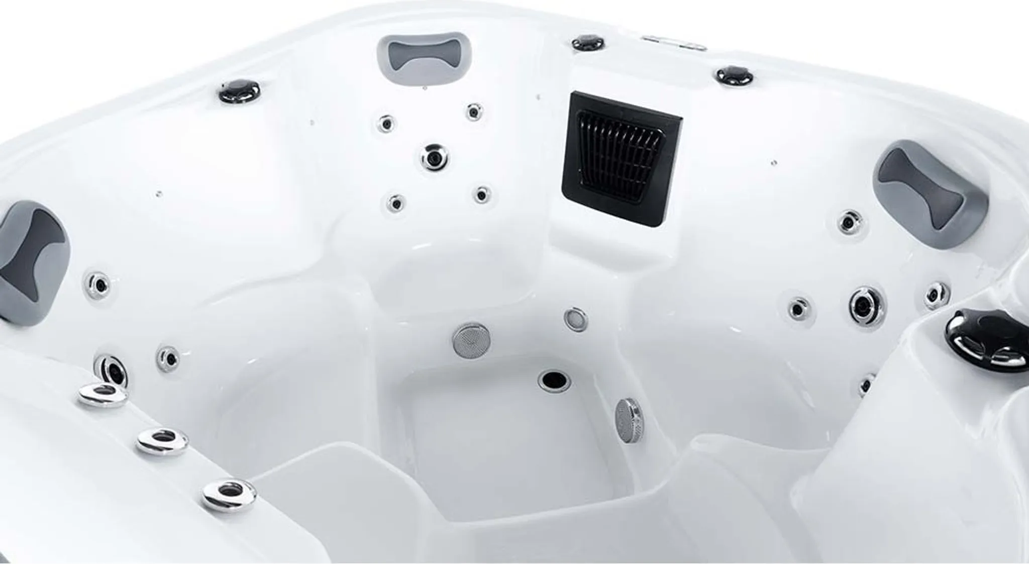 HOME DELUXE - Outdoor Whirlpool - SEA STAR PLUS Treppe und Thermoabdeckung - Maße 180 x 160 x 79 cm - Inkl. Heizung, 19 Massagedüsen und 15 Lichtquellen I Außen Whirlpool Spa für 4 Personen – Bild 7
