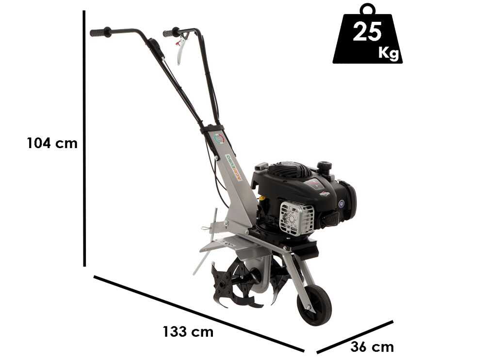 AgriEuro AGRI 2 Motorhacke/Gartenfräse, B&S 450 e-Reihe OHV Benzinmotor - 1 Vorwärtsgang