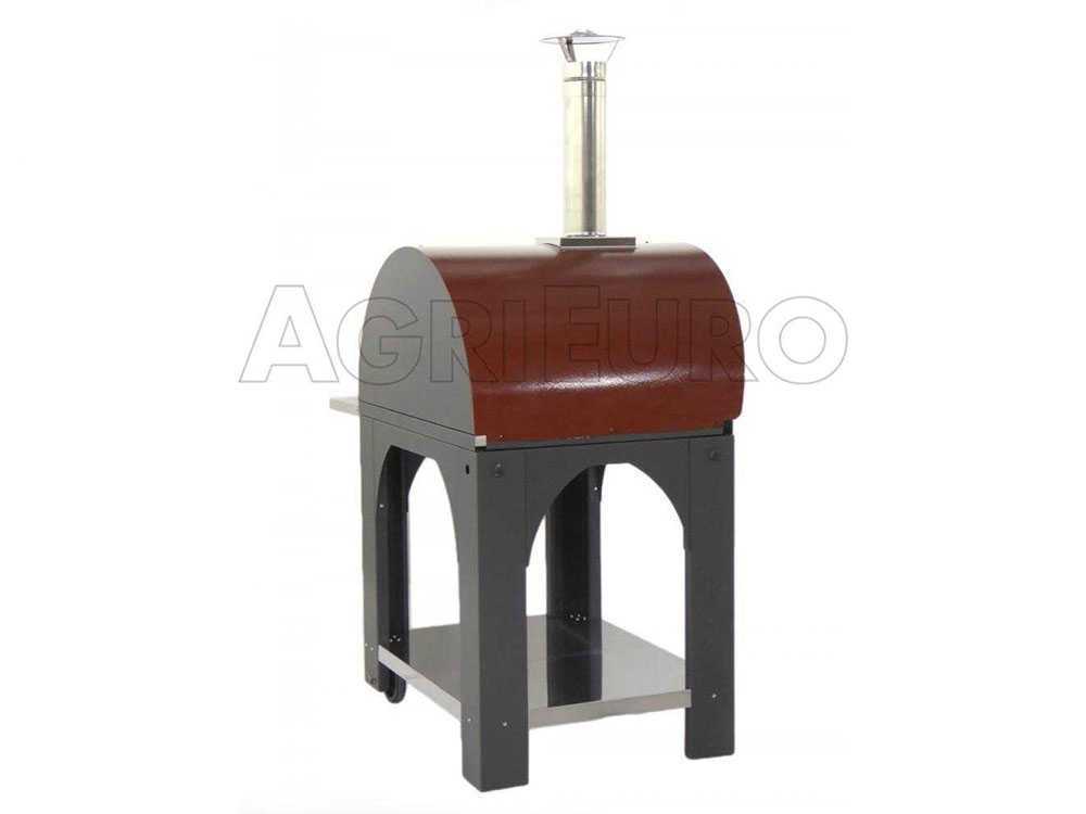 AgriEuro Cibus Red - Holzbackofen für draußen - 4 Pizzen