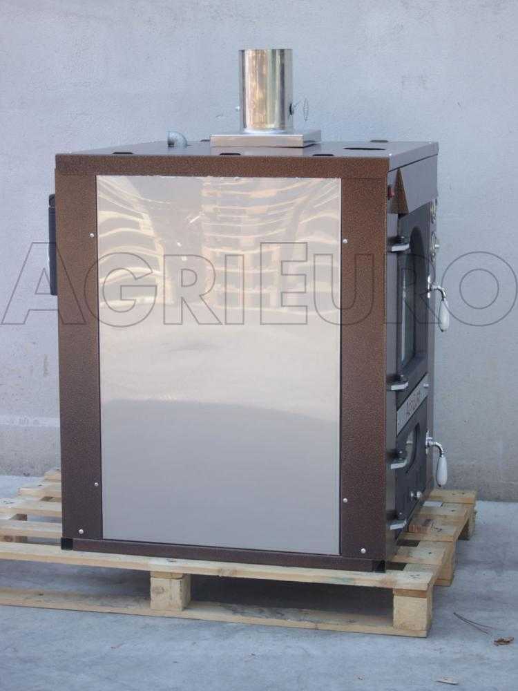 AgriEuro Medius 60 Deluxe INC - Einbau-Holzbackofen aus Edelstahl - kupferfarben