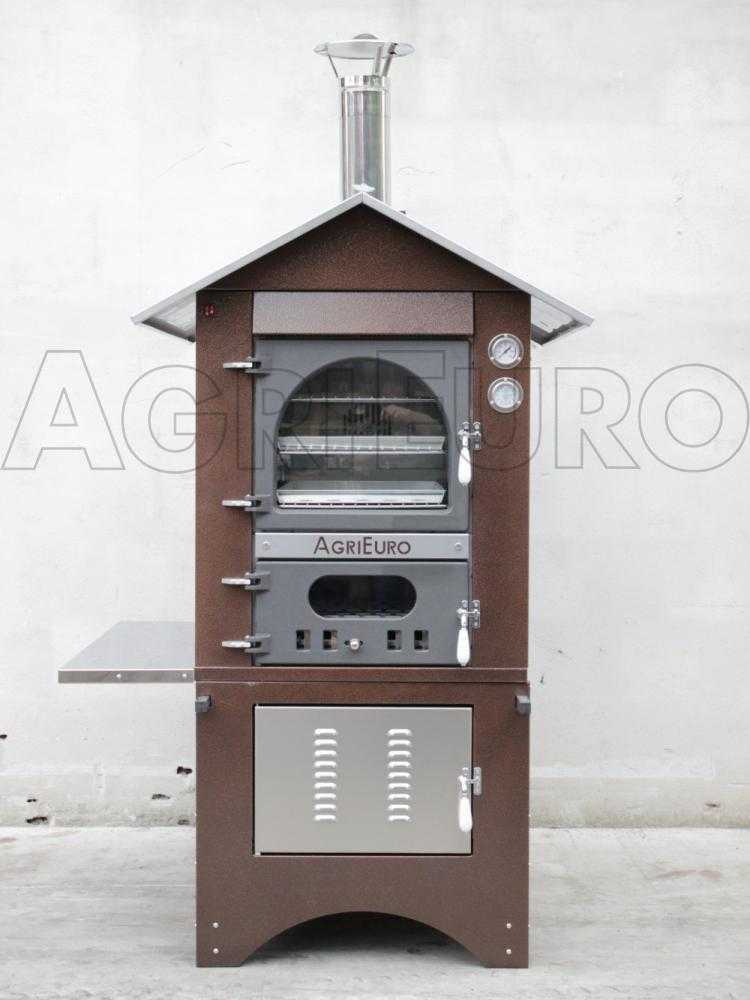 AgriEuro Medius 80 Deluxe EXT - Holzbackofen für draußen aus Edelstahl - kupferfarben – Bild 4