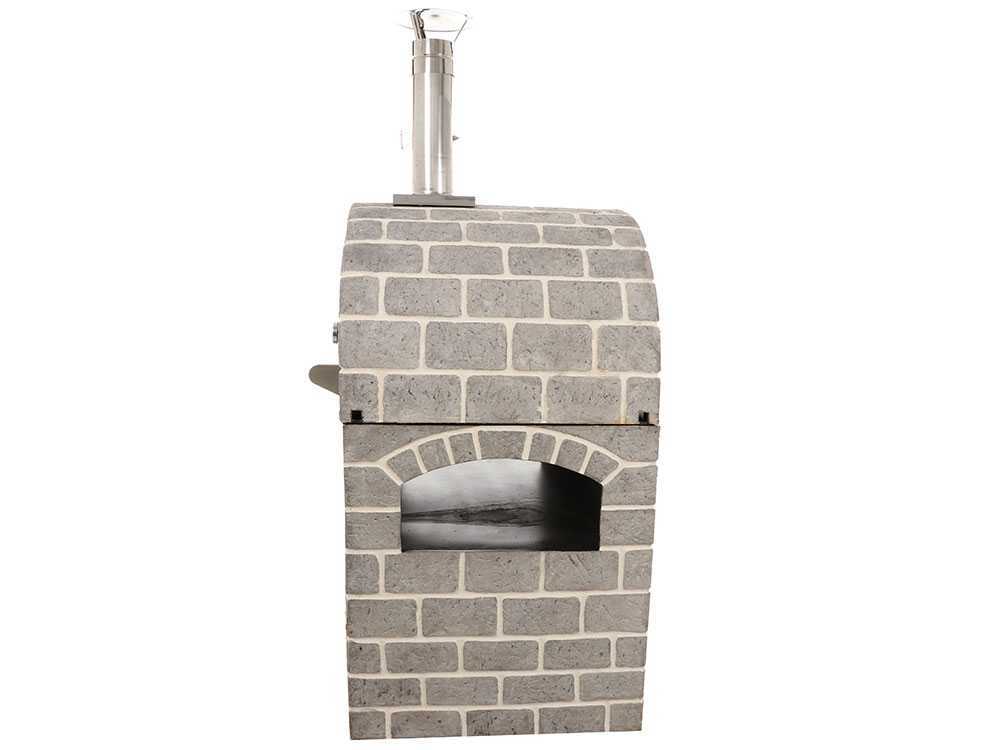 AgriEuro PULCINELLA STONE - Holzbackofen für den Außenbereich - grau - 80X60 - 4 Pizzen – Bild 4