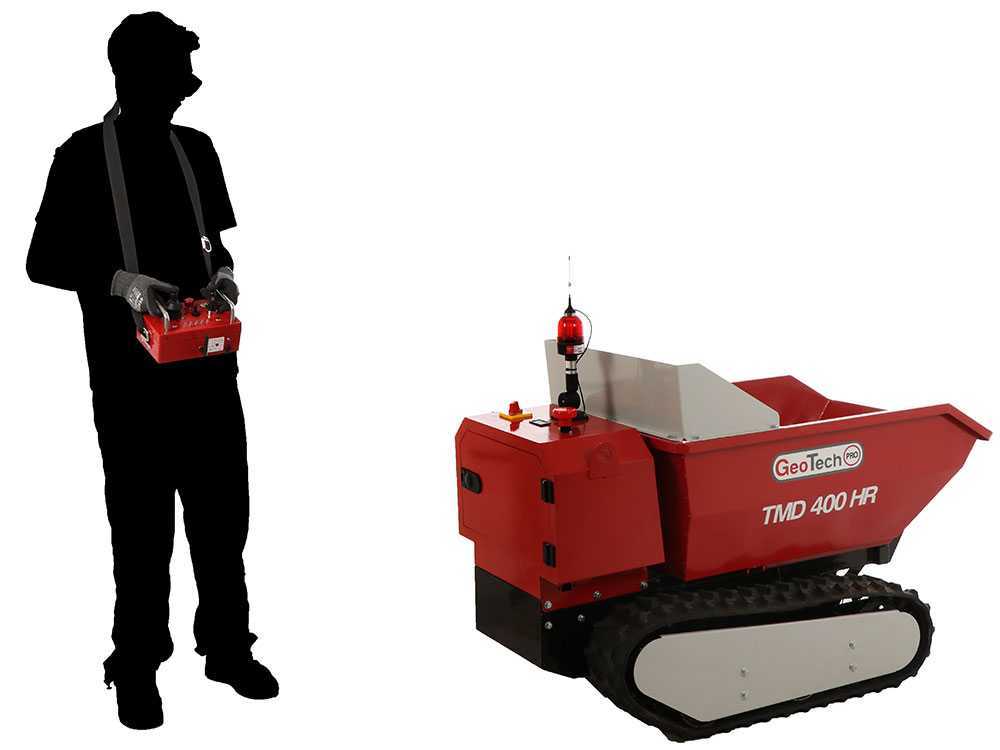 Akku Mini Raupendumper GeoTech-Pro TMD 400 HR mit Fernbedienung - mit hydraulischer Kippfunktion - 400 kg – Bild 3
