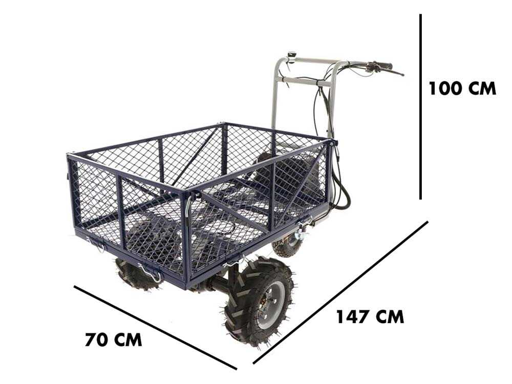Akku Schubkarre auf Räder BullMach Helios 230 O mit 2 Akkus 48V 2Ah