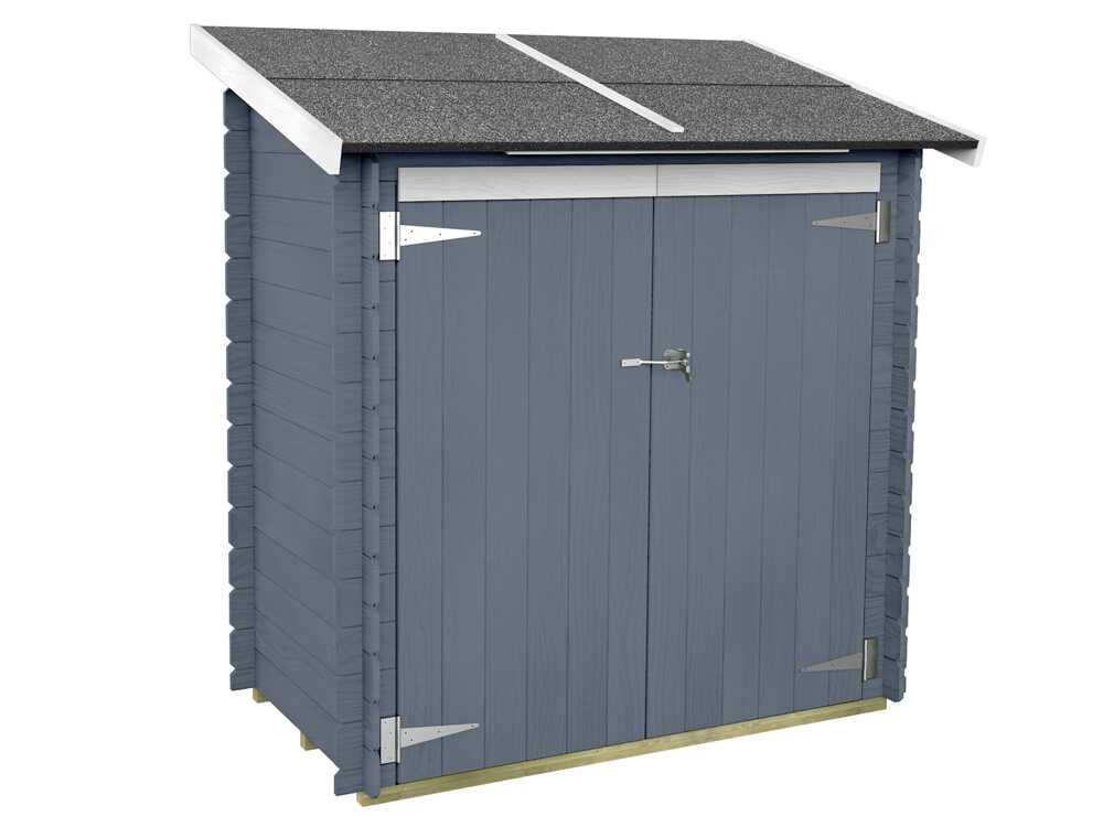 Alce Ambrogio 155x85 Grau – Gerätehaus aus Holz – Pultdach – 155×85×165 cm – Bild 3
