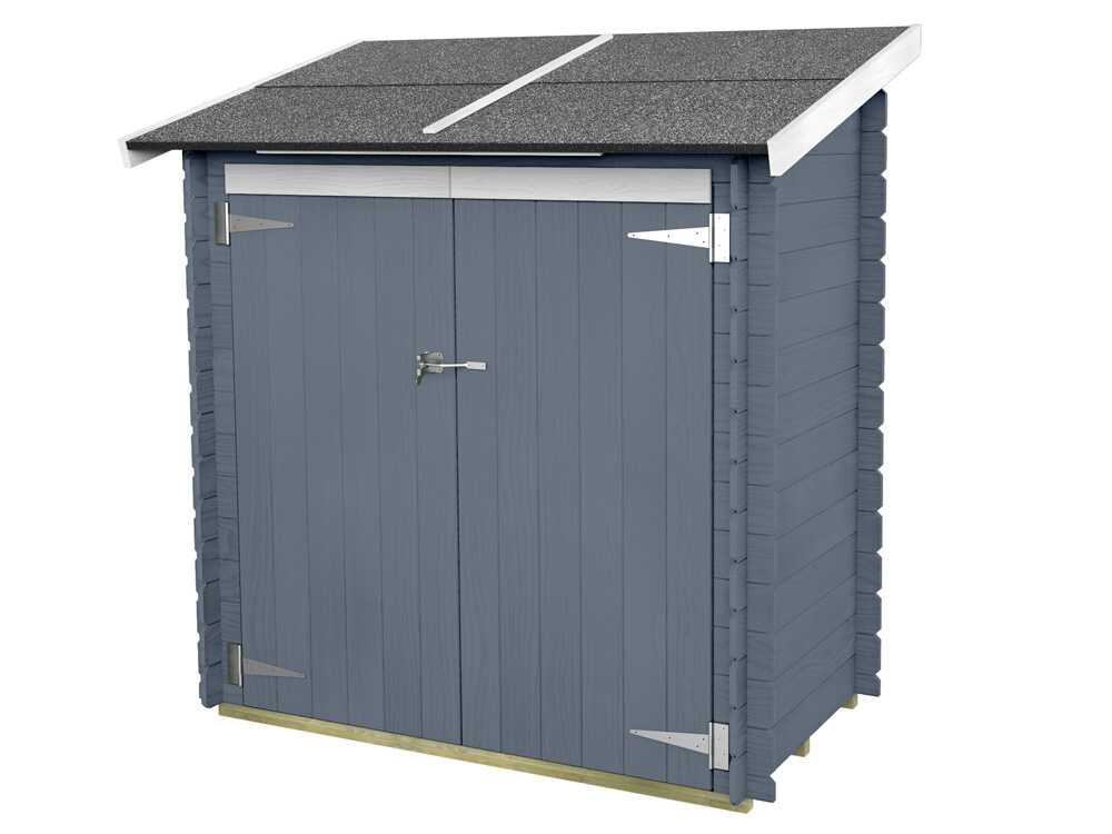 Alce Ambrogio 155x85 Grau – Gerätehaus aus Holz – Pultdach – 155×85×165 cm – Bild 4