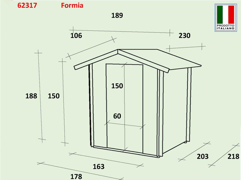 Alce Formia 178×218 – Gerätehaus aus Holz – Satteldach – 178×218×188 cm – Bild 3