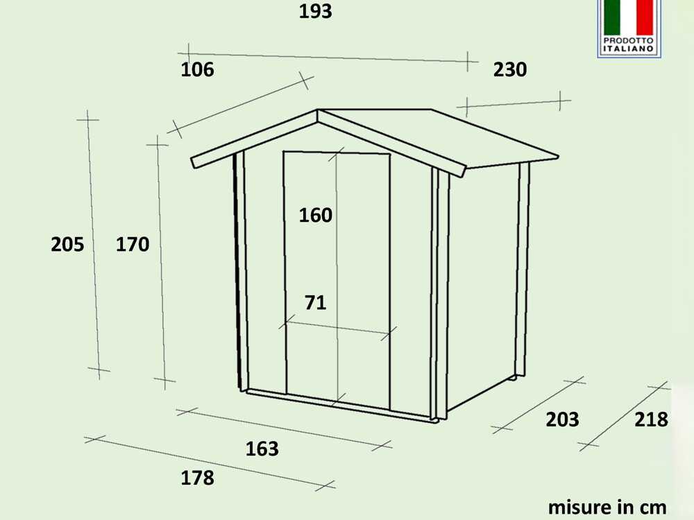 Alce Gaeta 178x218 – Gerätehaus aus Holz – Mit Frontfenster – Gaeta 178x218x205 cm – Bild 3