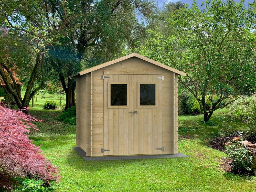 Alce Hobby 198x198 – Gerätehaus aus Holz – mit Fenstern und Doppeltür – 198x198x215 cm – Bild 2