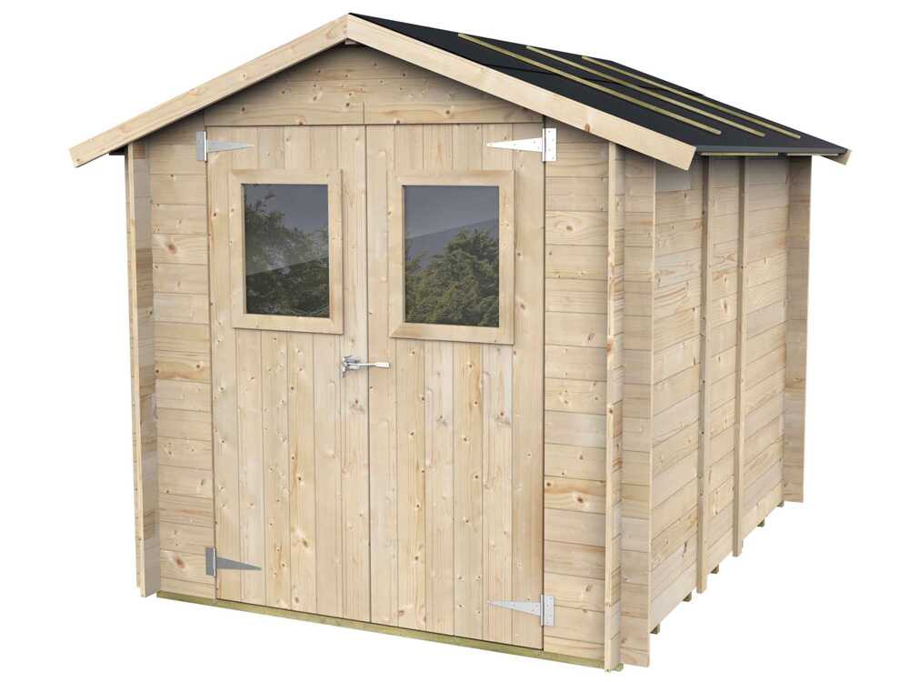 Alce Hobby 198x248 – Gerätehaus aus Holz – Mit Fenstern und Doppelflügeltür – 198x248x215 cm – Bild 4