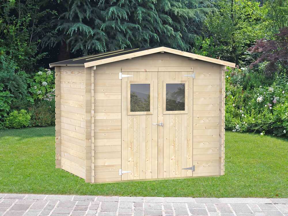 Alce Hobby 248x198 – Gartenhaus aus Holz – Mit Fenstern und Doppelflügeltür – 248x198x217 cm – Bild 2