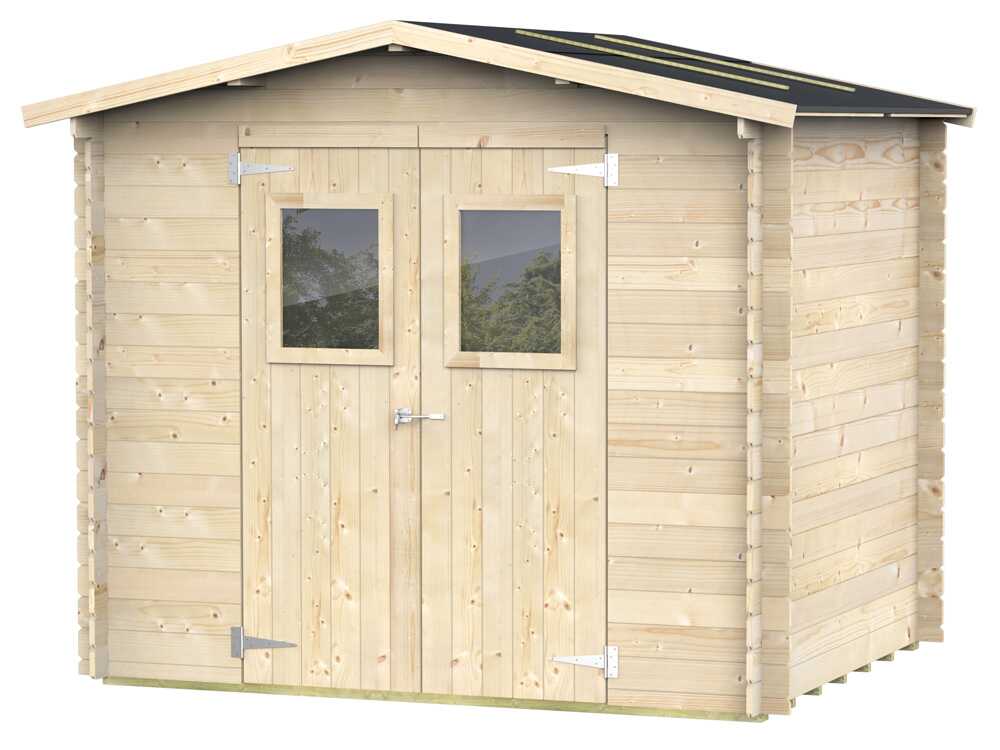 Alce Hobby 248x198 – Gartenhaus aus Holz – Mit Fenstern und Doppelflügeltür – 248x198x217 cm – Bild 4