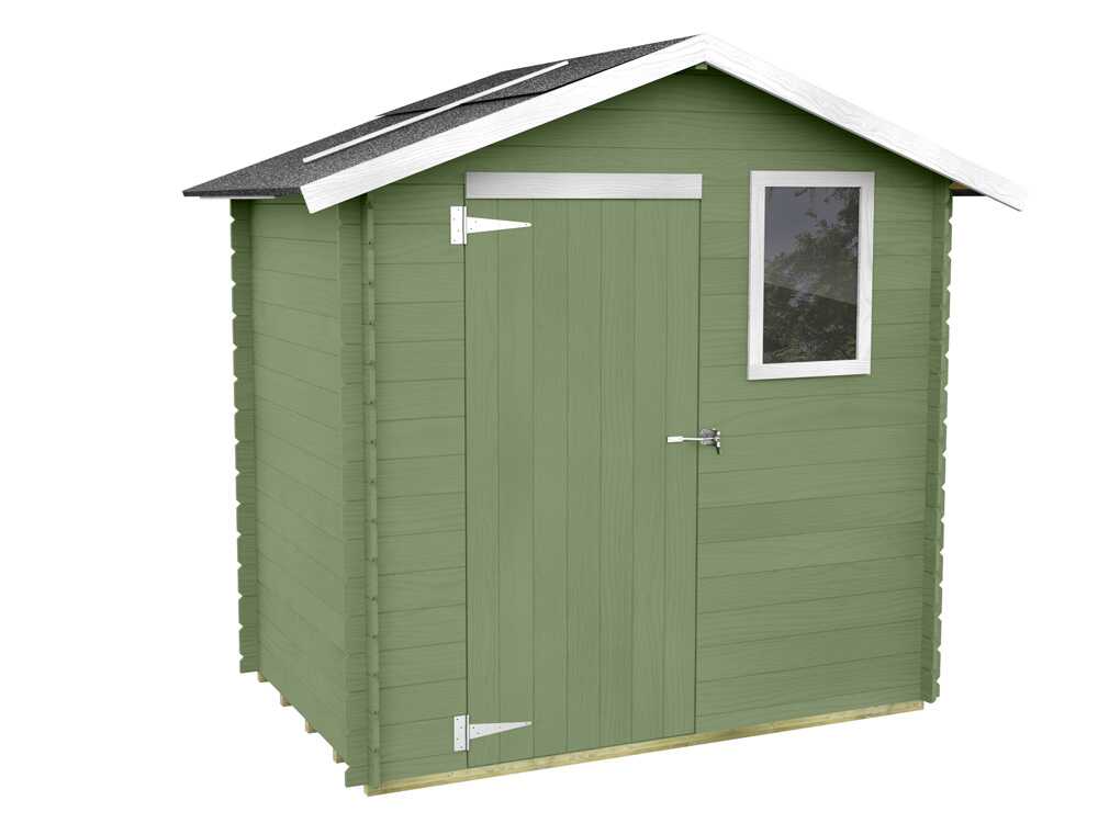 Alce Livia 198x130 grün – Gerätehaus aus Holz – mit Frontfenster – 198x130x205 cm – Bild 4