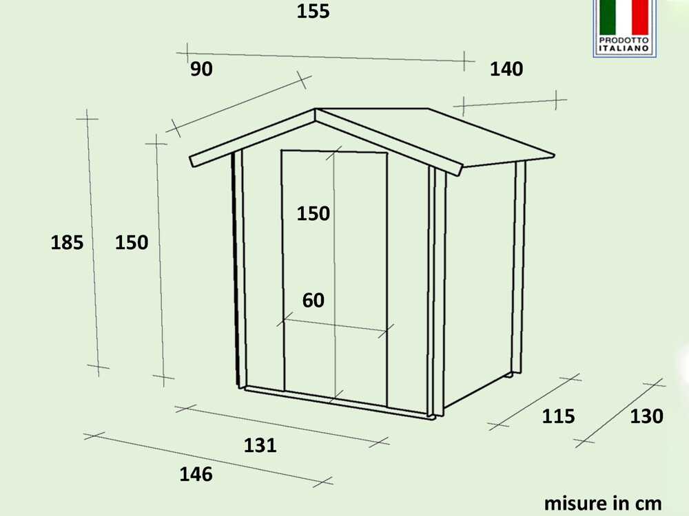 Alce Marcella 146x130 – Gerätehaus aus Holz – Mit Satteldach – 146x130x185 cm – Bild 3