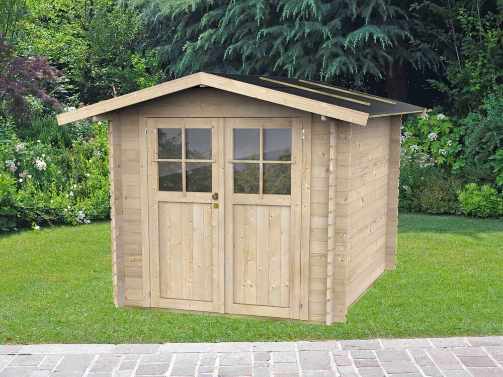 Alce Opera 215x180 – Gerätehaus aus Holz – Mit Fenstern und Doppelflügeltür – 215x180x207 cm – Bild 2