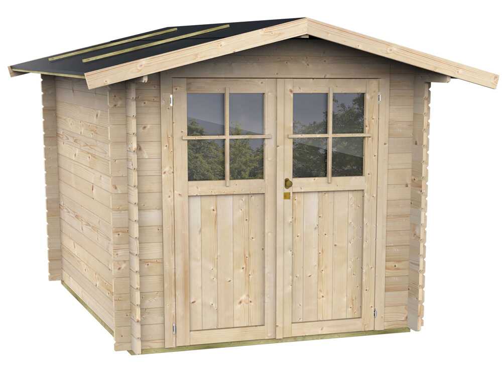 Alce Opera 215x180 – Gerätehaus aus Holz – Mit Fenstern und Doppelflügeltür – 215x180x207 cm – Bild 4