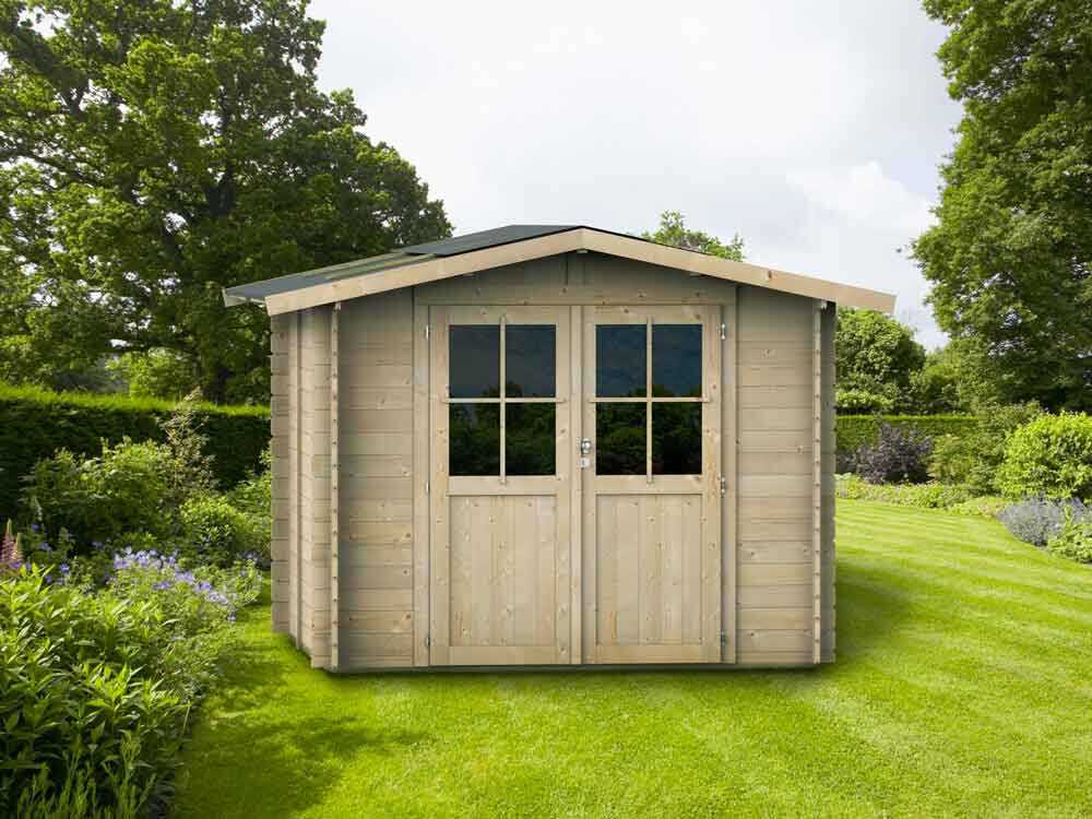 Alce Opera 215x250 – Gerätehaus aus Holz – Mit Fenstern und Doppelflügeltür – 215x250x207 cm – Bild 2