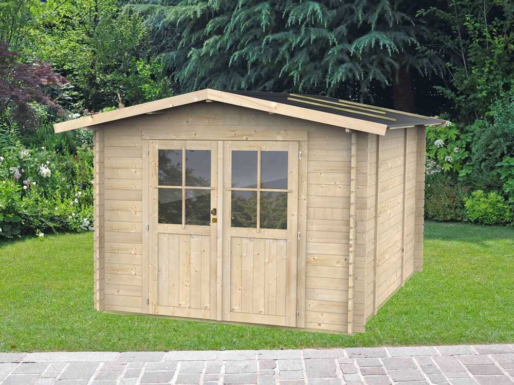 Alce Opera 215x250 – Gerätehaus aus Holz – Mit Fenstern und Doppelflügeltür – 215x250x207 cm – Bild 3