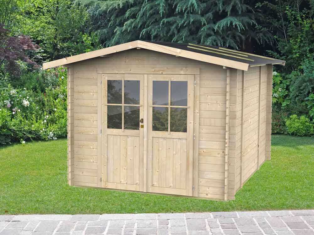 Alce Opera 254x276 – Gerätehaus aus Holz – Mit Fenstern und Doppelflügeltür – 254x276x218 cm – Bild 2