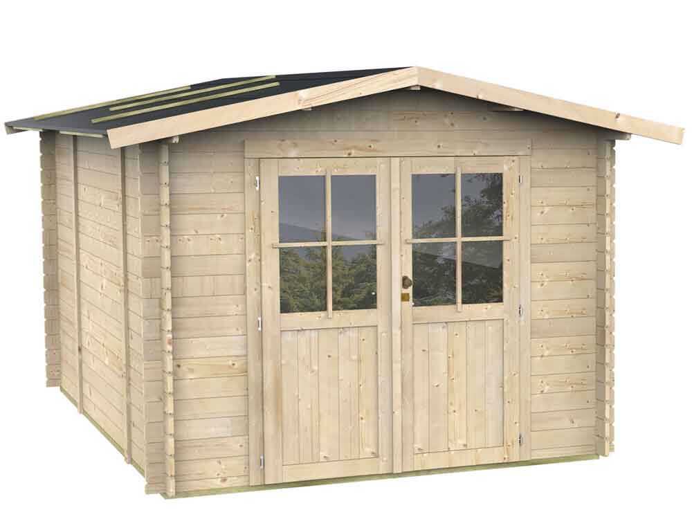 Alce Opera 254x276 – Gerätehaus aus Holz – Mit Fenstern und Doppelflügeltür – 254x276x218 cm – Bild 4