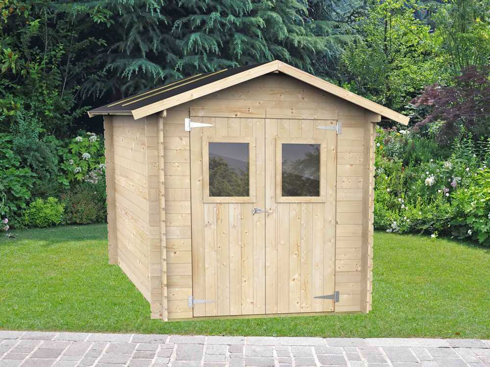 Alce Roby 198x198 – Gartenhaus aus Holz – Mit Fenstern und Doppelflügeltür – 198x198x215 cm – Bild 2