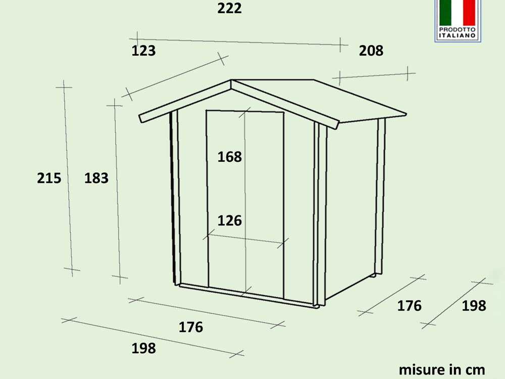 Alce Roby 198x198 – Gartenhaus aus Holz – Mit Fenstern und Doppelflügeltür – 198x198x215 cm – Bild 3