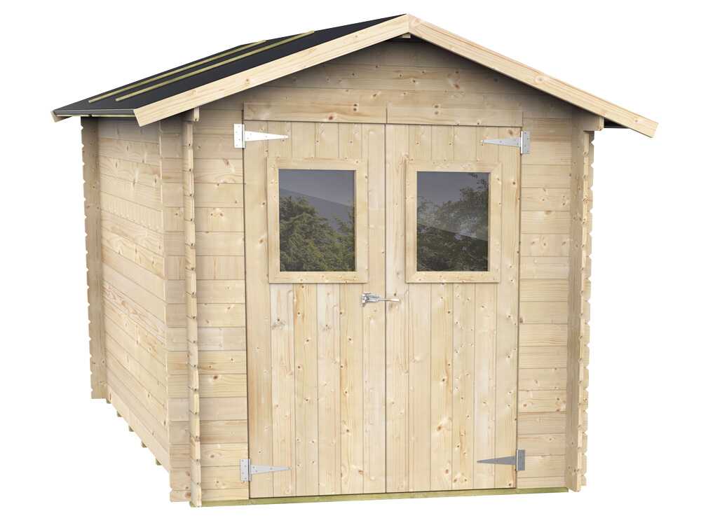 Alce Roby 198x198 – Gartenhaus aus Holz – Mit Fenstern und Doppelflügeltür – 198x198x215 cm – Bild 4