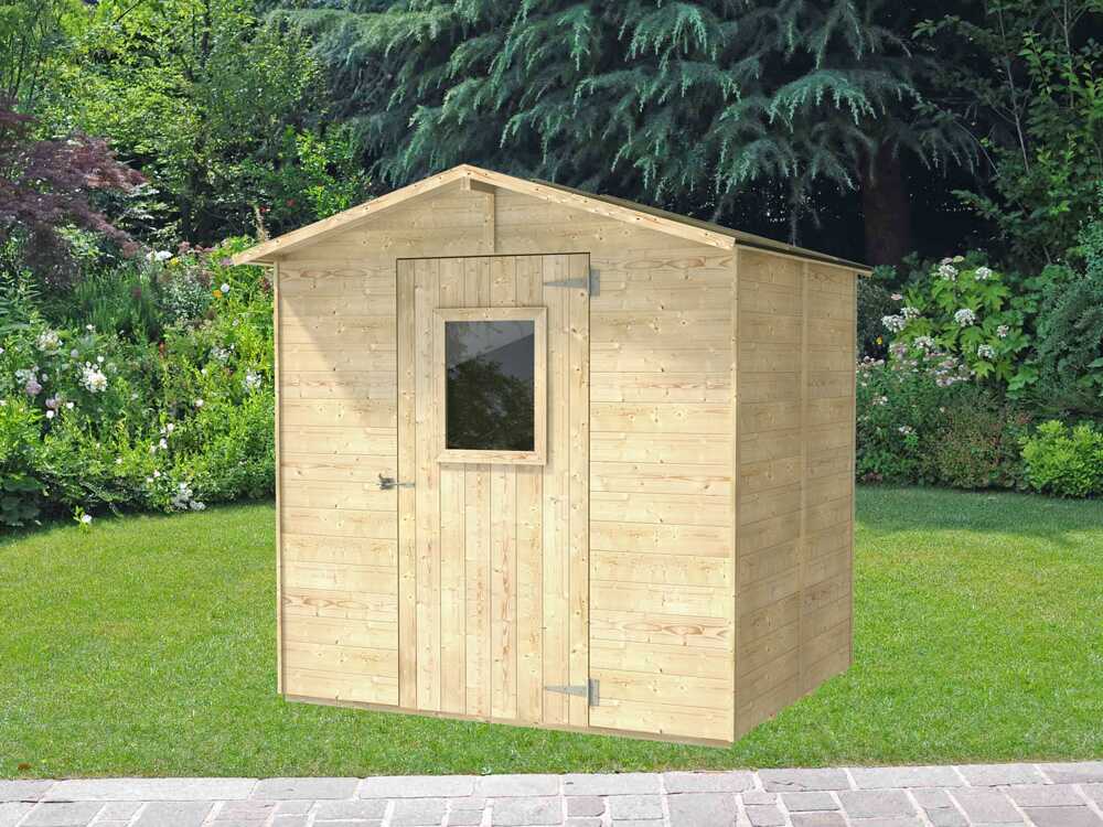 Alce Vaniglia 200x207 - Gerätehaus aus Holz - Mit Frontfenster - 200x207x214 cm – Bild 2