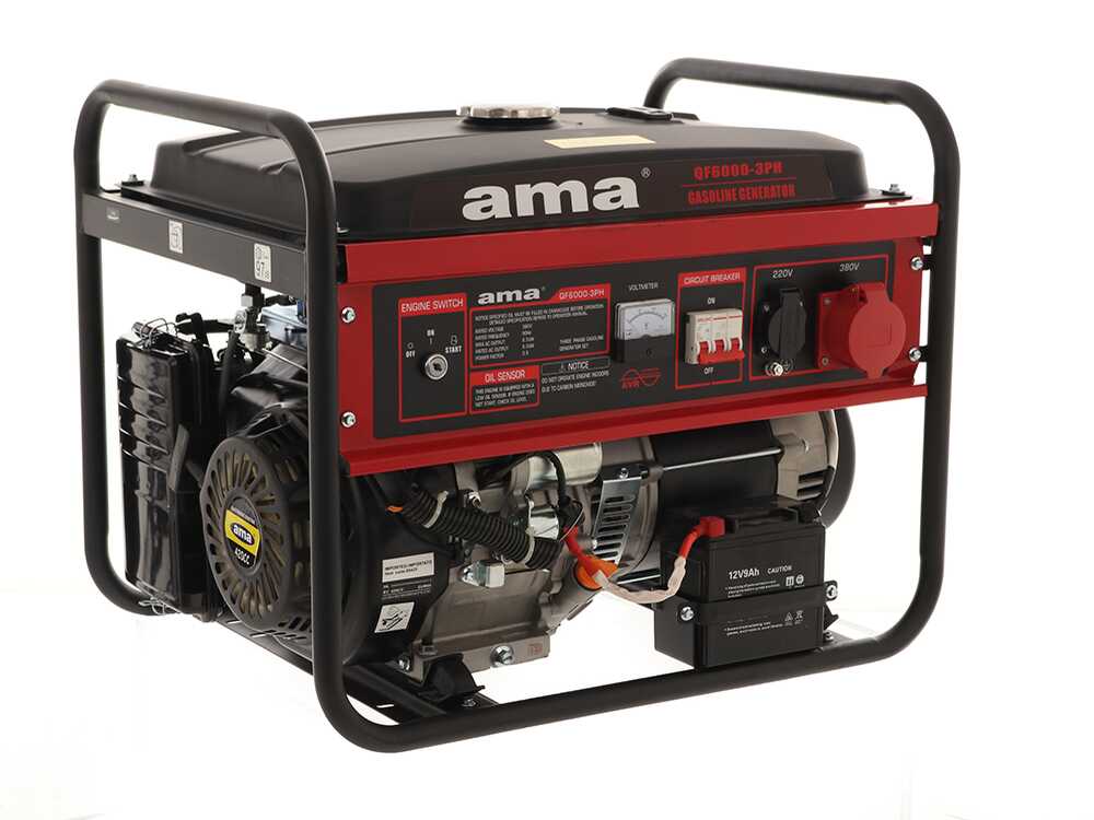 AMA QF6000 3PH - Benzin-Stromerzeuger mit AVR-Regelung und Elektrostarter 6.5 kW - Dauerleistung 6 kW - 400V – Bild 4