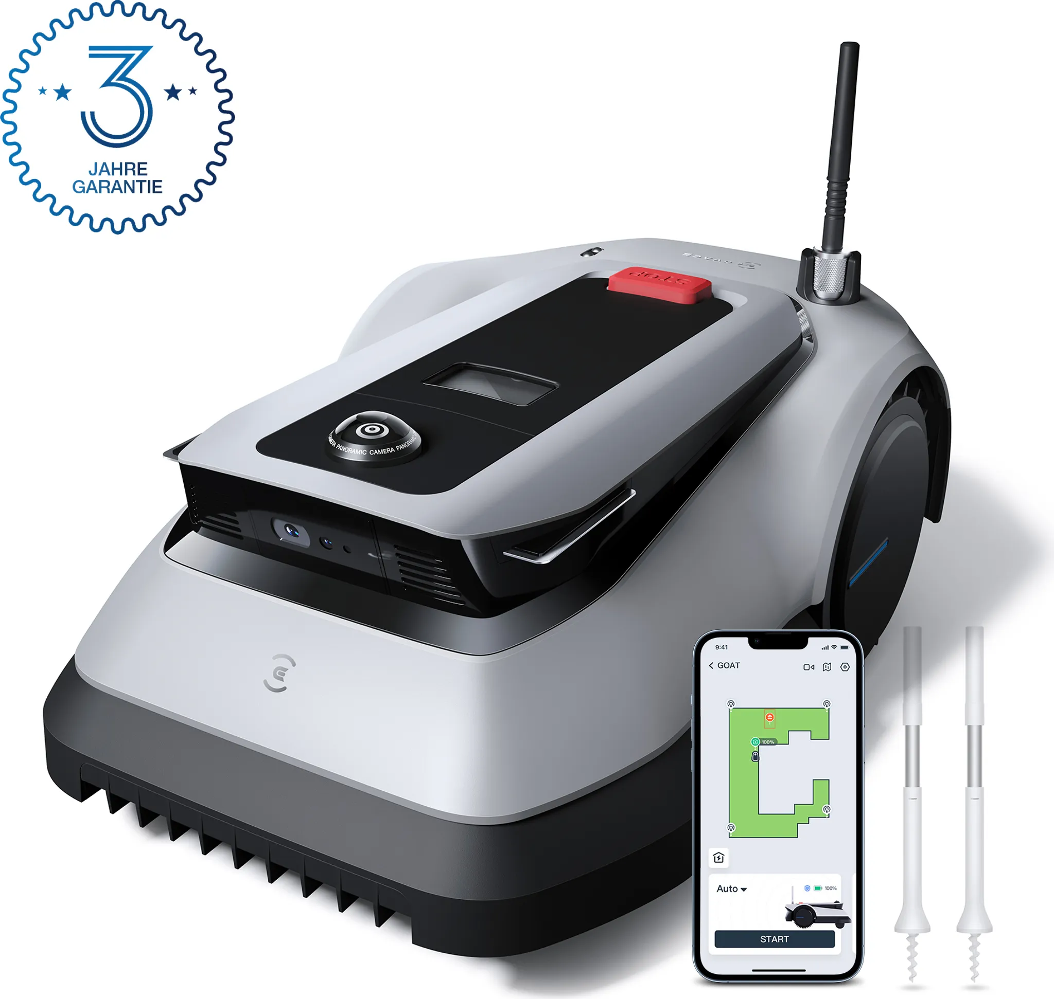 Ecovacs GOAT G1-800, Mähroboter, Drahtlose Begrenzung, IPX6 Wasserdicht – Bild 4