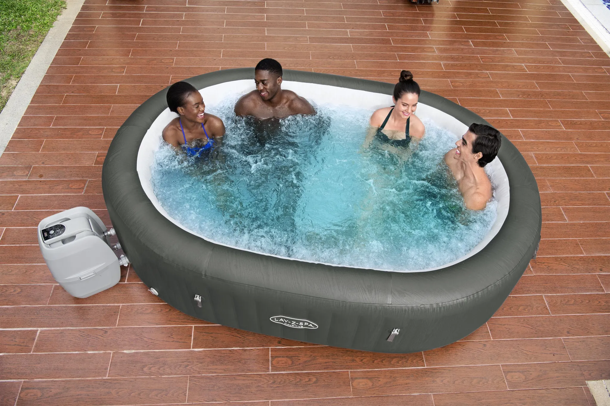 Bestway® LAY-Z-SPA® XXL WLAN-Whirlpool Mauritius AirJet™ 270 x 180 x 71 cm, oval – Bild 9