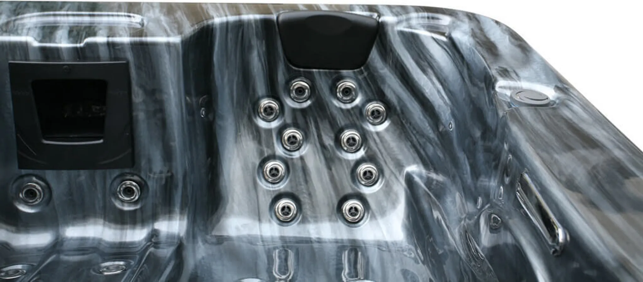 HOME DELUXE - Outdoor Whirlpool Black MARBLE inkl. Treppe und Thermoabdeckung – Bild 8