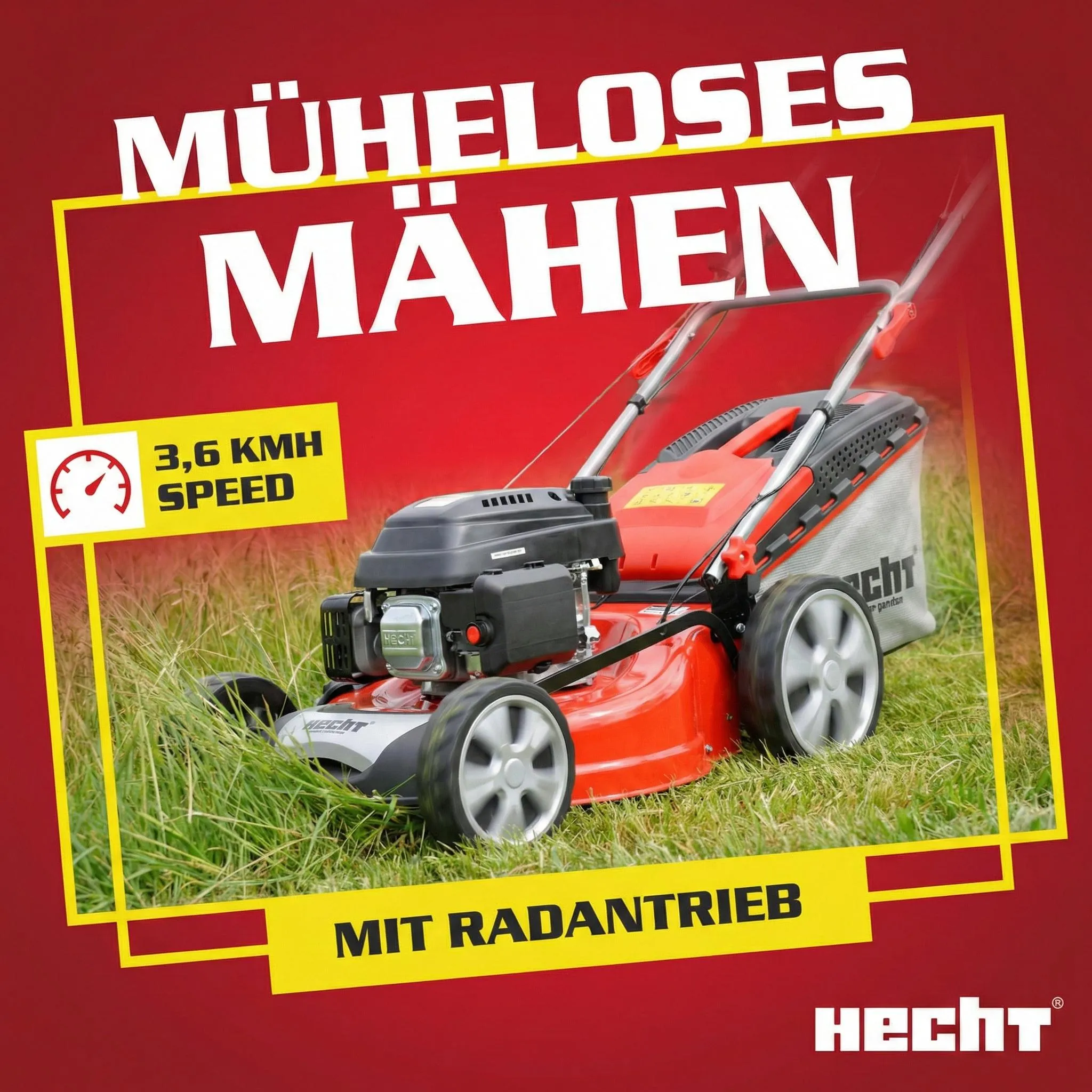 HECHT Rasenmäher Benzin mit Antrieb 551 SX | 51 cm Schnittbreite | 5in1 | 5,5 PS | Mulchkit | 65 L Fangkorb – Bild 3
